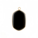 Gemstone Hexagonal Pendants for DIY Making Jewelry Luxury Gold Edge Crystal Stone Charms Women Gift #SP2059
