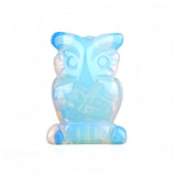 25mm Gemstone Owl Carving | Hand-Polished Crystal Animal Sculpture Home Decor Gift