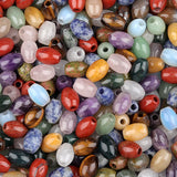 18x13mm Natural Gemstone Barrel Beads 4mm Large Hole Drum Oval Stone for DIY Jewelry Making