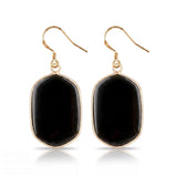 Natural Stone Dangle Earrings Gold Plated Crystal Charms Hook for Women Fashion Drop Ear Jewelry Making #PE2059