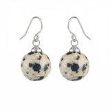 Women Gemstone Balls Drop Earring Healing Chakra Crystal 10MM Beads Dangle Earrings