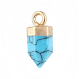 Mini Hexagonal Point Crystal Pendant Natural Stone Bullet Shape Charm for DIY Jewelry Making Necklace Earrings Supplies