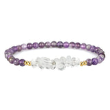4mm Natural Gemstone Round Bead Stretch Bracelet With Clear Quartz Chip Crystal & Gold Spacers Unisex Healing Stackable Wristband Multi‑Stone Gift #SB3144