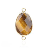 Faceted Teardrop Gemstone Connectors Charms with Double Loops for DIY Jewelry #SP2049