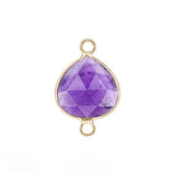 Faceted Teardrop Gemstone Connectors Charms with Double Loops DIY Jewelry Bracelet Necklace #SP2048