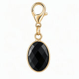 Faceted Oval Gemstone Pendant Charm for Bag Key Natural Crystal DIY Necklace Earring Supply Tag Charms Accessories