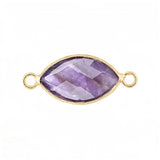 Faceted Horse Eye Gemstone  Connectors Charms with Double Loops DIY Jewelry #SP2046