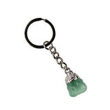 Healing  Chakra Crystal Pendant Keychain for Bag  Silver Cap  Irregular Rough Tumbled Stone Key Chain Decor & Making Jewelry