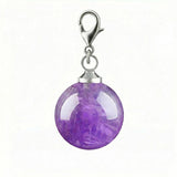 10MM Gemstone Round Ball Pendant Bag Charms for DIY Making Jewelry Silver Lobster Clasp Crystal Sphere Healing Chakra