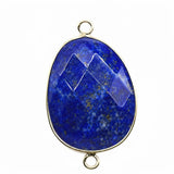 Faceted Irregular Teardrop Stone Connector Charms with Double Loops for Jewelry Making DIY Bracelet Necklace #SP2054