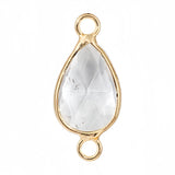 Faceted Teardrop Stone Connectors Charms with Double Loops DIY Jewelry Making #SP2045