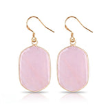 Natural Stone Dangle Earrings Gold Plated Crystal Charms Hook for Women Fashion Drop Ear Jewelry Making #PE2059