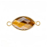 Faceted Horse Eye Gemstone  Connectors Charms with Double Loops DIY Jewelry #SP2046