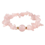 Handmade Natural Irregular Chip Stone Bracelet Elastic 10MM Round Gemstone Bead for Women #SB3160
