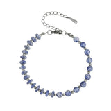 6MM Heishi Disc Spacer Round Bead Gemstone Bracelet Silver Chain Adjustable #SB3145