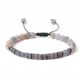 Natural Agate Round Bead Bracelet Pearl Shell Heishi Disc Spacer Adjustable Braided #SB3148