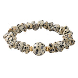 Handmade Natural Irregular Chip Stone Bracelet Elastic 10MM Round Gemstone Bead for Women #SB3160