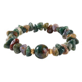 Handmade Natural Irregular Chip Stone Bracelet Elastic 12MM Round Gemstone Bead for Women #SB3160