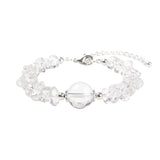 Natural Chip Gemstone Bracelet 10mm Round Focal Bead  Adjustable Chain Healing Crystal Boho Stackable Bracelets for Women #SB3158