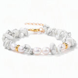 Wholesale Natural Gravel Stone Freshwater Pearl Bracelet Multi Color Crystal Beaded Bracelet Jewelry Gift for Women #SB3136