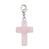 Gemstone Cross Charms with Lobster Clasps 18x25mm Healing Crystal Pendant for DIY Jewelry Making Reiki Energy #SP1030