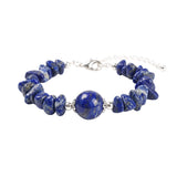 Natural Chip Gemstone Bracelet 10mm Round Focal Bead  Adjustable Chain Healing Crystal Boho Stackable Bracelets for Women #SB3158