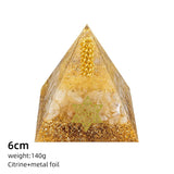 Handmade Crystal Chip Pyramid Orgonite for Wealth Attraction Spiritual Room Decoration 50/60/80mm