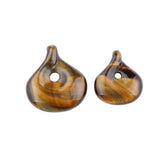 23MM/28MM Natural Twisted Teardrop Gemstone Pendant Handmade Craved Healing Crystal Donut Charm for DIY Jewelry Making