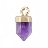 Mini Hexagonal Point Crystal Pendant Natural Stone Bullet Shape Charm for DIY Jewelry Making Necklace Earrings Supplies