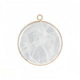 Handcrafted 30mm Natural Gemstone Pendant Necklace | Gold Bezel Healing Crystal Jewelry #SP2060