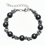 10MM Natural Gemstone & Hematite Adjustable Bracelet with Extension Chain - Unisex Healing Crystal Jewelry Gift for Men Women #SB3153
