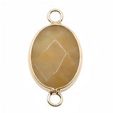 13x18mm Faceted Oval Gemstone Connectors Charms with Double Loops for DIY Jewelry Making #SP2053