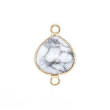 Faceted Teardrop Gemstone Connectors Charms with Double Loops DIY Jewelry Bracelet Necklace #SP2048