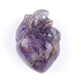30MM Carved Gemstone Human Heart Figurine Pendant for Making Jewelry SP2043