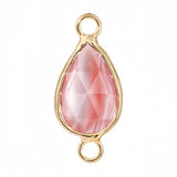 Faceted Teardrop Stone Connectors Charms with Double Loops DIY Jewelry Making #SP2045