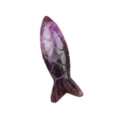 Handmade Craved Sculpted Fish Gemstone Pendant for Making Jewelry 15x40mm Stone Charm