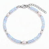 6MM Heishi Disc Stone Bracelet Freshwater Pearl Gold Adjustable Chain Boho Stackable Beaded Jewelry For Women #SB3137