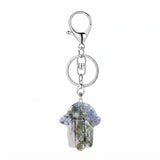 Spiritual Hamsa Hand Key Ring – Natural Stone Healing Amulet KC0671