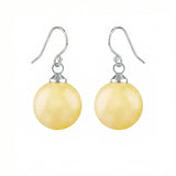 Women Gemstone Balls Drop Earring Healing Chakra Crystal 10MM Beads Dangle Earrings