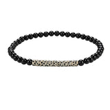 4MM Black Onyx Round Bead Stretch Bracelet Flat Heishi SpacerGemstone Bead Unisex Elastic Stackable Healing Wrist Jewelry #SB3156
