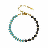 6MM Heishi Disc Spacer Round Bead Lava Stone Essential Oil Diffuser Gemstone Bracelet Gold Chain Adjustable #SB3145