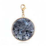 30mm Round Gemstone Pendant  Tag Charm for DIY Necklaces, Earrings & Bracelets #SP2060