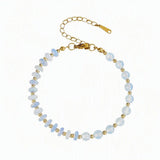 6MM Heishi Disc Spacer Round Bead Gemstone Bracelet Gold Chain Adjustable #SB3145