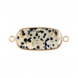Natural Gemstone Hexagon Pendant Connector for Women | Gold Plated Healing Crystal Jewelry #SP2059