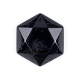 22mm Faceted Hexagon Natural Stone Necklace Healing Crystal Pendant with Black Rope Chain Jewelry Gift