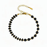 6MM Heishi Disc Spacer Round Bead Gemstone Bracelet Gold Chain Adjustable #SB3145
