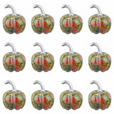 12 PCS Handmade Craved 20mm Gemstone Mini Pumpkin Carving Ornament Figurine for Halloween Home Decoration Craft Gift