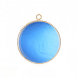 30mm Round Gemstone Pendant  Tag Charm for DIY Necklaces, Earrings & Bracelets #SP2060