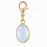 Faceted Oval Gemstone Pendant Charm for Bag Key Natural Crystal DIY Necklace Earring Supply Tag Charms Accessories