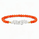 4mm Natural Gemstone Round Bead Stretch Bracelet With Clear Quartz Chip Crystal & Gold Spacers Unisex Healing Stackable Wristband Multi‑Stone Gift #SB3144
